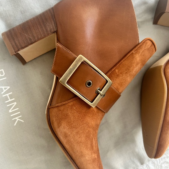 Manolo Blahnik Suede and Leather Booties - Size 35.5